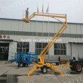 Manual hidráulico Towable Boom Lift fábrica directamente precio bajo